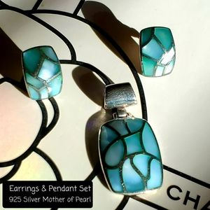 Set 925 Silver Earrings and Pendant